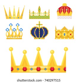 Crown king vintage premium white badge heraldic ornament luxury kingdomsign vector illustration.
