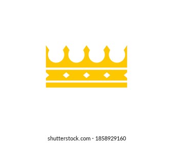 Crown king yellow icon in flat style. Isolated vector illustration. 