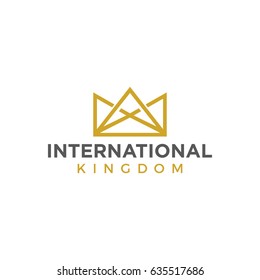 crown kingdom logo icon vector template