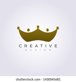 The Crown of the Kingdom Vector Illustration Design Clipart Symbol Logo Template.