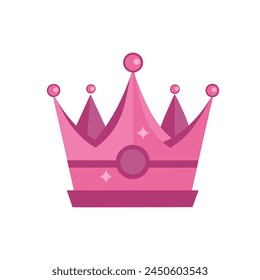 A crown. Lady's beauty things for girls, illustration a white background. Pinkcore.