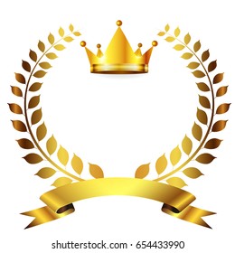 Crown Laurel Gold Icon Stock Vector (Royalty Free) 654433990 | Shutterstock