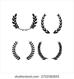 Crown of laurel leaves concept logo design vector template