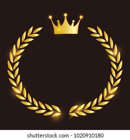 Crown Laurel leaves icon