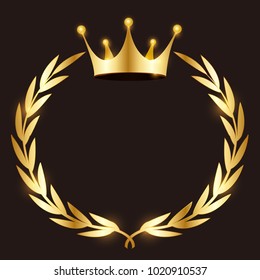 Crown Laurel leaves icon
