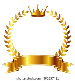 Crown Laurel ribbon icon