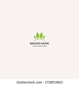 Crown Leaf Resumen diseño de la plantilla del logotipo en la ilustración del vector 