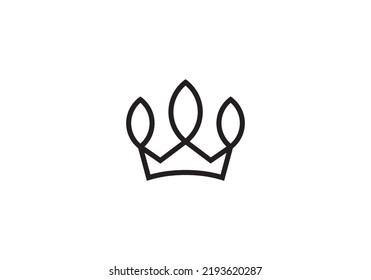 crown and leaf icon logo design vector illustration. king tree leaf logo