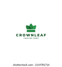 crown leaf logo design illustration