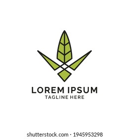 Crown leaf modern logo design