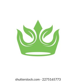 Crown leaf nature fresh simple logo design