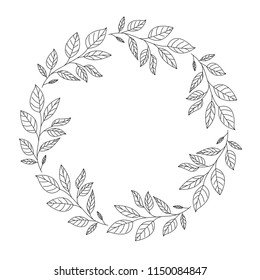 crown leafs circular frame