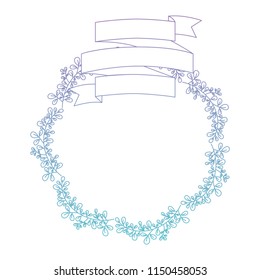 crown leafs and ribbon circular frame
