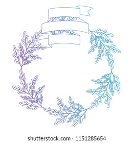 crown leafs and ribbon circular frame