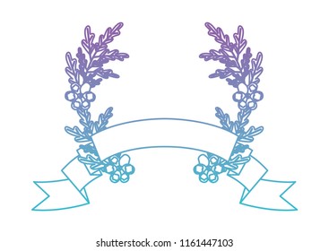 crown leafs and ribbon circular frame