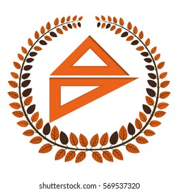 crown of leaves with rule