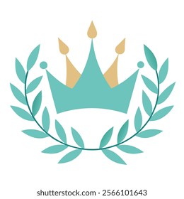 crown with leaves of a vector silhouette