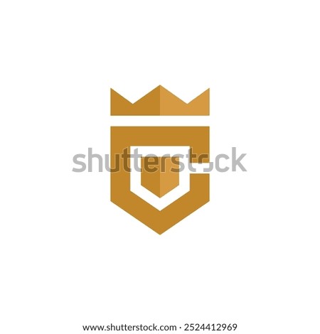 Crown Letter C Geometric Logo design vector template