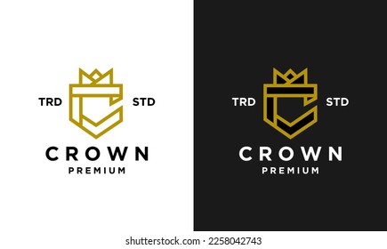 Crown letter C logo icon design template modern
