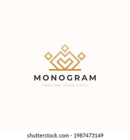 Crown Letter M Monogram Concept Logo Stock Vector (Royalty Free ...