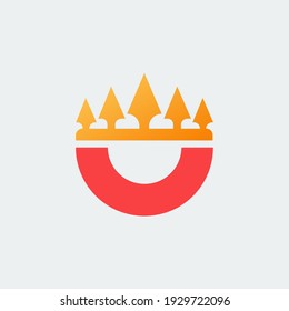Crown letter O logo vector template. Eps 10. Abstract symbol for identity. Logotype illustration.