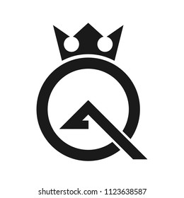 crown and letter Q and A vector logo.