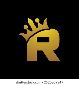 crown letter r logo design