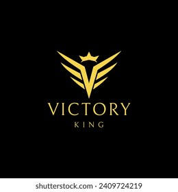 Crown Letter V Wing, Vector Minimalist, Modern Logo Design Editable