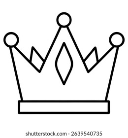 Crown line art icon o white background.