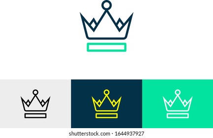 Icono de la línea de la corona vectorial 