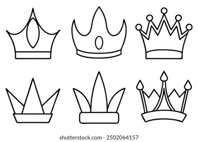 Crown Line Art Illustration Regal Design with Elegant Style