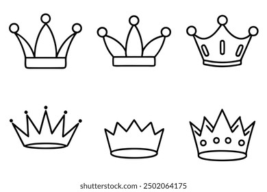 Crown Line Art Illustration A Regal Emblem for Elegant Designs