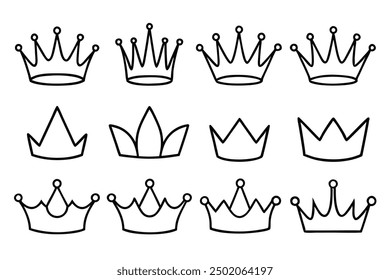 Crown Line Art Illustration Stylish Graphic for a Regal Statement