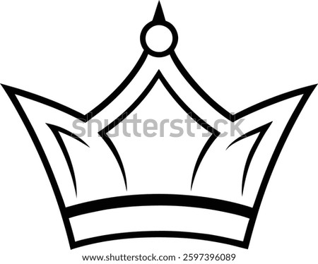 crown line drawing vector illustration , crown icon 