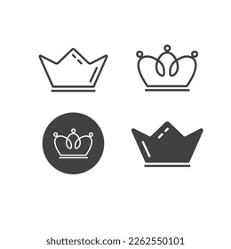 crown line element icon vector concept design template web