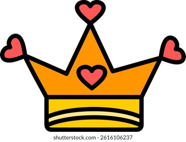 Crown Line Filled Vector Icon Design