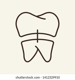 Crown line icon. Ceramic, tooth, aesthetic. Stomatology concept. Vector illustration can be used for topics like dentistry, surgery, dental service