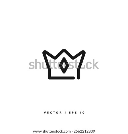 Crown Line Icon. Editable Stroke