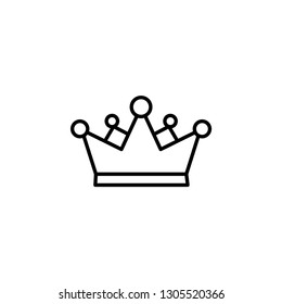 Crown Line Icon In Flat Style Vector Icon For Apps, UI, Websites. Black Icon Vector Illustration.