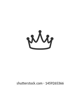 Crown line icon isolated on white. Royal, luxury, vip, first class sign. Winner award. Monarchy, authority, power symbol.  Vector simple illustration. 