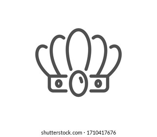 Crown line icon. King or queen corona sign. Royal monarchy symbol. Quality design element. Editable stroke. Linear style crown icon. Vector