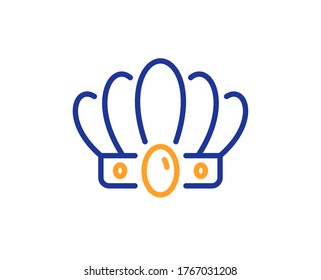 Icono de línea de corona. Señal de rey o de corona reina. Símbolo de la monarquía real. Concepto colorido del contorno de línea delgada. Icono de corona de estilo lineal. Trazo editable. Vector