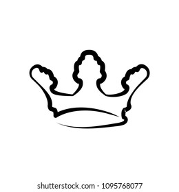 Crown line icon. King or royal crown line art icon for apps and websites. Design element. Vector illustration.