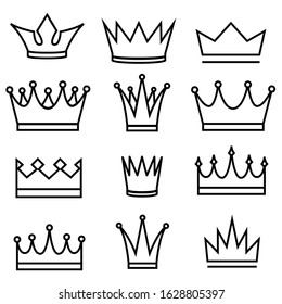 Crown line icon, logo isolated on white background