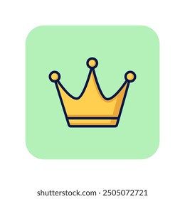 Crown line icon. Crown on light green background. Festival concept. Vector illustration can be used for topics like greeting, party, festival, carnival