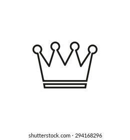 Crown  line icon  on white background. Vector illustration.