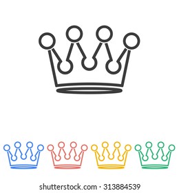 Crown line icon  on white background. Vector illustration.