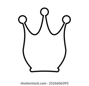 crown line icon, crown outline silhouette, crown simple shape