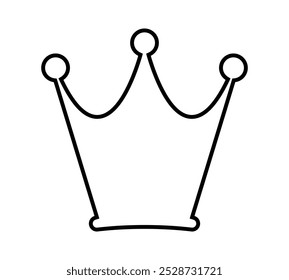 Icono de la línea de la corona, silueta del contorno de la corona, forma simple de la corona