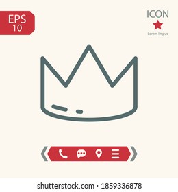crown line icon, outline vector illustration.